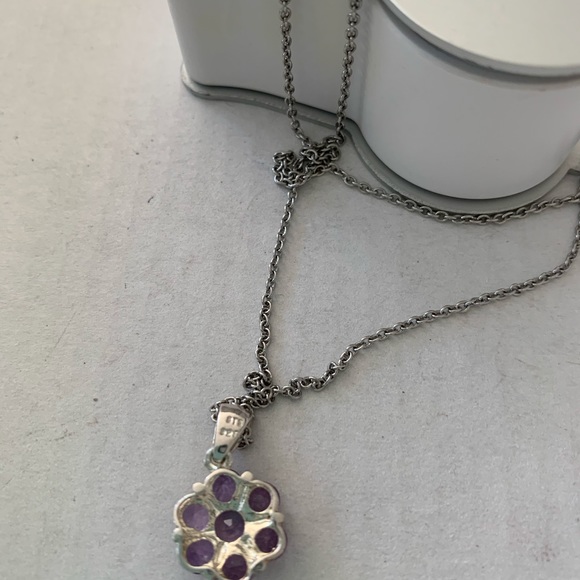 Sterling Necklace with amethyst stones - Picture 2 of 2